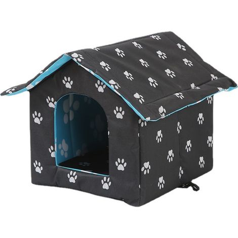Niche d'extérieur pour chats, résistante à l'hiver, imperméable et chaude, pliable, abri pour chats (1/5)