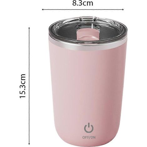 350-ml-Selbstumrührbecher, wiederaufladbar, nicht-axialer magnetischer Kaffeemischbecher mit Deckel, Edelstahl 304 (1/4)
