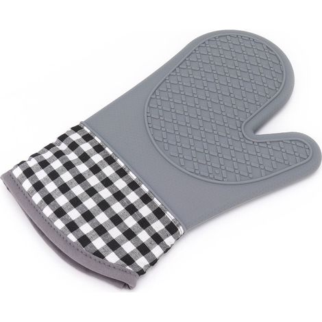 Gants de cuisine en silicone et coton résistants à la chaleur, pour la maison, la boulangerie et l'hôtellerie. (1/5)
