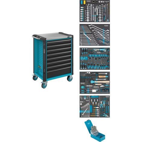 Hazet Werkstattwagen Assistent, Schubladen, flach: 8 x 81 x 522 x 398 mm, Anzahl Werkzeuge: 252, Art.Nr. 179NX-8/252 (1/5)