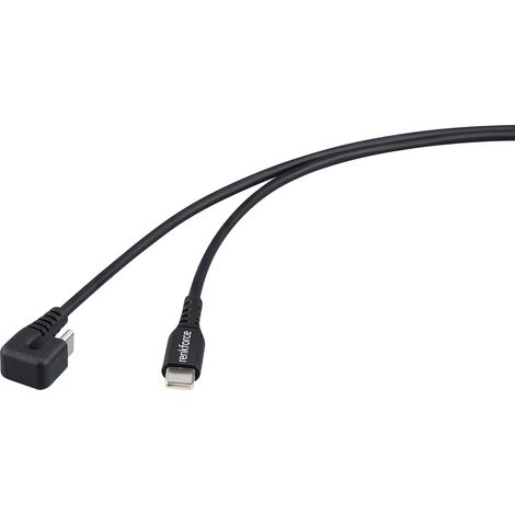 Renkforce USB-Kabel USB 2.0 USB-C® Stecker, USB-C® Stecker 1.00 m Schwarz Stecker 180° gedreht RF-6 (1/5)