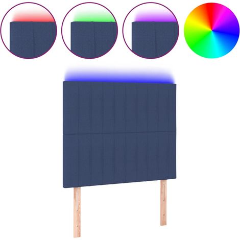 Maison Exclusive - Testiera a LED Blu 90x5x118/128 cm in Tessuto (1/5)