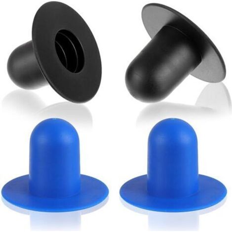 Set of 4 Swimming Pool Plugs, Swimming Pool Replacement Plugs, Filtration Pump Filter Hole Plugs, Suitable and (2 Black + 2 Blue) (1/5)