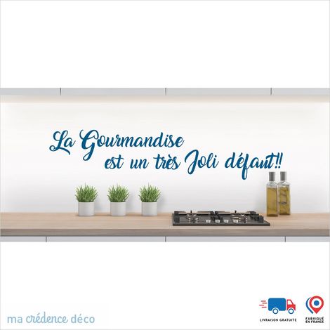Crédence : LA GOURMANDISE 1 - Couleur Bleu signal - Alu composite - 120 - 60 (1/3)