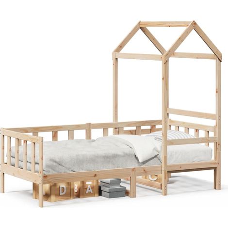 Maison Exclusive - Tagesbett mit Dach 80x200 cm Massivholz Kiefer