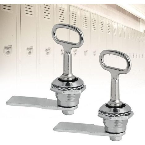 2 Pièces Serrure à Came Cylindrique Verrou à Came en Alliage de Zinc Serrure à Came avec Clé à Douille Triangulaire Serrure de Boîte aux Lettres Serrure de Tiroir Cabinet pour Armoires, Portes (1/5)