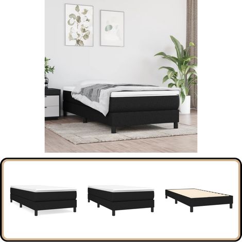 Bettgestell ohne Matratze Schwarz 80x200 cm Stoff - Bettesrahmen - Doppelbett - Boxspringbetten - Lattenrost - Schlafzimmermöbel