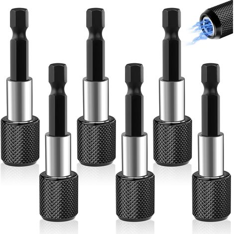 Porte Embout Visseuse Porte Embout Magnetique Rallonge Visseuse 6pcs 1/4" 60 Mm Embout Visseuse Aimanté Hex Tige Porte Embout De Tournevis (1/5)