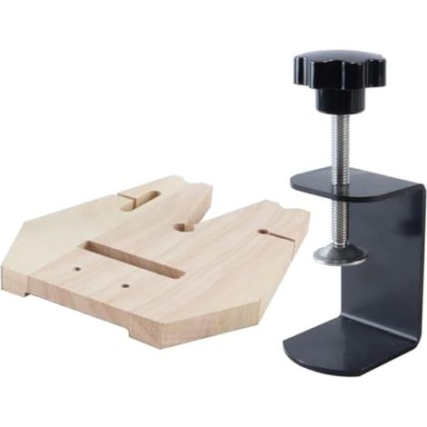 Étau de table en bois dur en V avec outil de fixation, scie à chantourner, cheville de banc, porte-bijoux pour bois et métal (1/5)