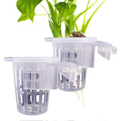 Deux supports suspendus transparents pour plantes d'aquarium, jardinières d'aquarium réglables, accessoires d'aménagement paysager pour aquarium. (1/5)