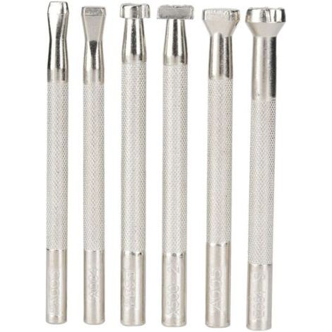 Lot de 6 outils de sculpture sur cuir antidérapants avec motif imprimé poisson et poignée pour bricolage (imprimé poisson)