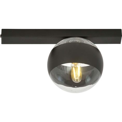 Plafoniera Moderna Giapeto Acciaio Nero 1 Luce E14 Ip20 (1/5)