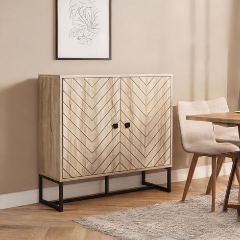 Buffet bois naturel en bois 80 x 29 x 80 cm (1/5)