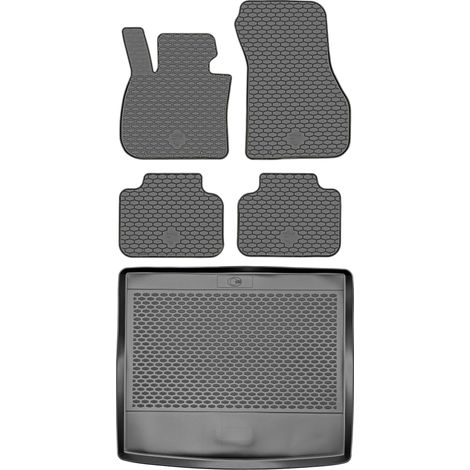 BMW X1 F48 Crossover de 2015 (JUEGO) - Alfombrillas de goma para coche + alfombrilla para maletero