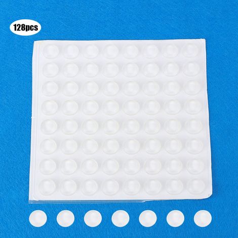 128 Stück selbstklebende Silikonpads, transparent, rutschfest, Fußmatten, Haushaltsschutz, 12 x 4 mm (1/5)