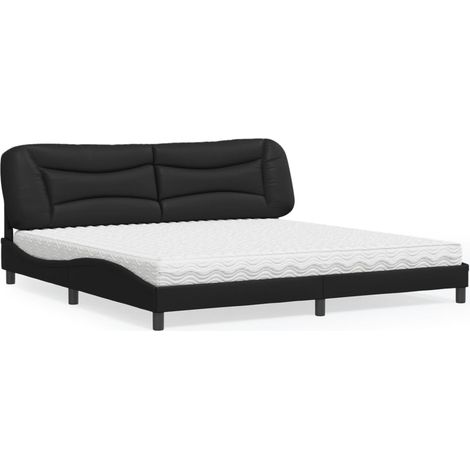 Cama con colchón Hvar cuero sintético negro 200x200 cm vidaXL (1/5)