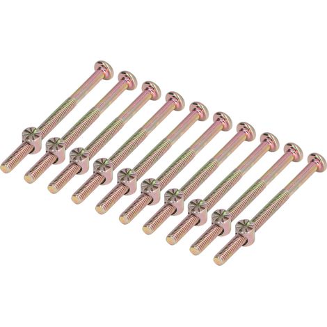 Lot de 10 vis à tête cylindrique 6 pans creux M6x80mm acier inoxydable zingué pour lit bébé et meuble (1/5)