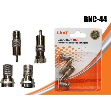 Linq - Spinotti Connettore Bnc A Vite In Metallo Rca Adattatore Cavo Coassiale Bnc-44 - (1/4)