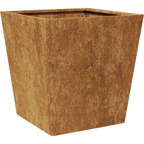 Vassoio per fioriera aiuola rialzata piante fiori terrazzo giardino 40 x 40 x 40 cm acciaio corten Marrone 020037543
