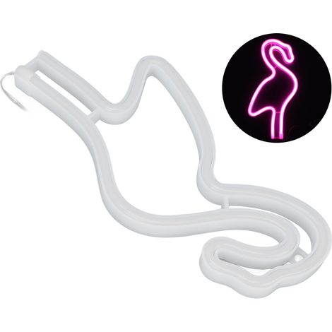 Enseigne lumineuse néon flamant rose mignon, alimentée par piles ou USB, LED décorative pour chambre, chambre d'enfant, salon, bar ou fête. Idéale pour une chambre, une chambre d'enfant, un salon ou u (1/5)