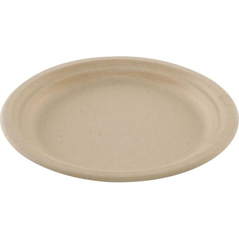 Assiette ronde crème en canne à sucre Ø 22 cm - 800 unités - Betik