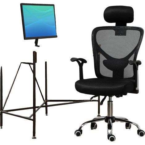 Silla de oficina, fabricada en espuma y nailon, dimensiones 62 cm x 67 cm x 118 cm, altura regulable, diseño giratorio, respaldo con soporte lumbar. (1/5)
