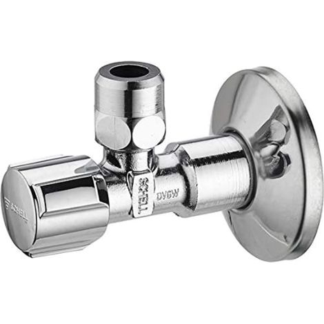 Eckventil – 1-teilig – verchromtes Messing – Wasserdurchflussregelung – Bad/Küche – 1/2" DN15 Gewinde