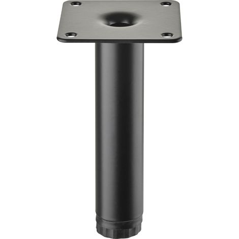 SOTECH Möbelfuß LIMA Höhe 120 mm, Ø 25 mm Höhenverstellbar 10 mm schwarz matt Vitrinenfuß Sockelfuß Schrankfuß (1/5)