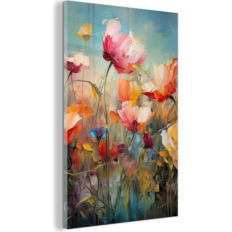 TABLEAU EN PLEXIGLAS Fleurs - Aquarelle - Art - Botanique - Nature Décoration Chambre 40x60