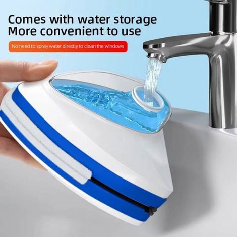 Lingette Nettoyante Pour Vitres - Injection D'Eau Automatique - Double Face Magnetique - 1 Piece (1/5)