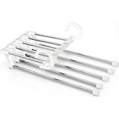 Wardrobe Space-Saving Pants Rack Non-Slip Hanger 5-Layer Pants Rack, Wardrobe Storage Rack for Pants Jeans Pants Skirts Scarves (1/5)