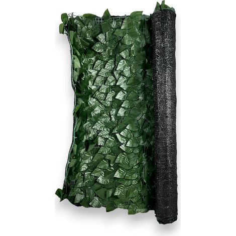 Siepe ornamentale artificiale ombreggiante frangivista con foglie di lauro lunghezza 3 metri - H1.5x3 mt (1/5)