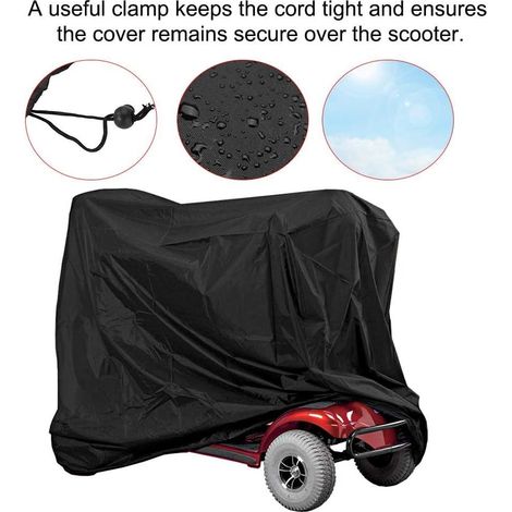 Housse de rangement professionnelle pour scooter de mobilité, housse imperméable pour scooter, bâche de protection contre l'eau, la neige et le vent, 190 x 71 x 117 cm (1/4)