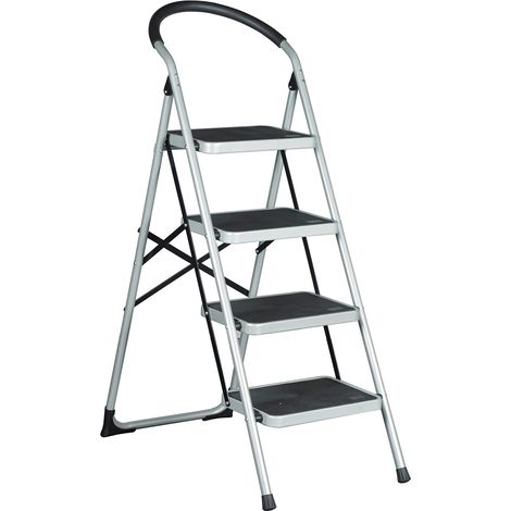 Rs Pro – Marchepied 4 marches en acier – Hauteur plateforme 0.93m – Charge maximale 150kg – Pour chantiers humides et espaces confinés