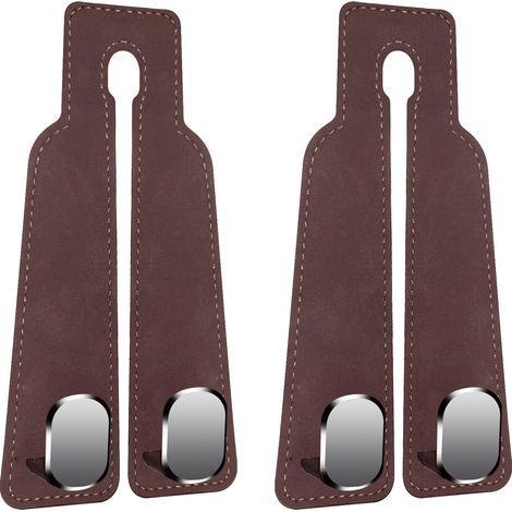 Ganchos para reposacabezas de asientos de coche, ganchos dobles para respaldo de asientos de coche, ganchos dobles de cuero para reposacabezas de asientos de coche (1/5)