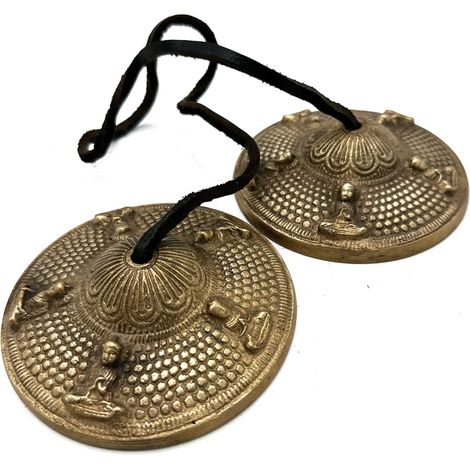 Tingsha tibétain - Cinq Bouddhas - environ 9,5 cm- Vendu par 1 (1/4)