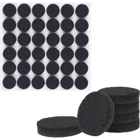 108 patins en feutre (ronds, 15 mm), patins en feutre de protection de sol auto-adhésifs noirs de 15 mm, épaisseur de 5 mm, patins de meubles pour pieds de meubles