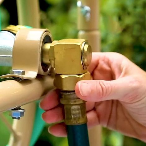 Raccord d'Elbow Tournoyant pour Rouleau de Tuyau de Jardin - Zinc Alloy - 1 Inch GHT - Pièce de Remplacement - Brass Color - Approx. 151g (1/5)