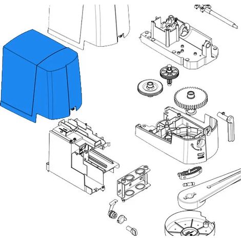 Came – Couvercle motoréducteur OPB001 RAL 7024 – Pièce détachée pour motorisation de portail – Protection optimale moteur (1/3)