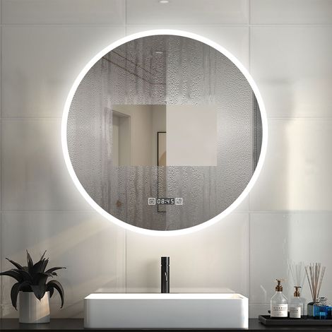 OCEAN Specchio Bagno Rotondo Da LED 80×80cm, Antiappannamento, 3 Temperature Colore (1/5)