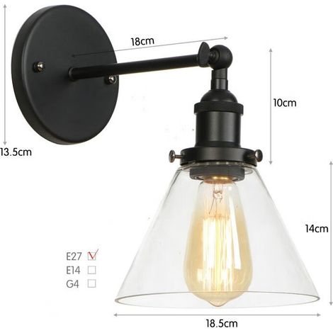 Américain Réglable Support De Lumière Applique Murale Rétro Industrie Fer Art Applique Murale E27 Base Éclairage Applique Murale pour Loft Bar Café Restaurant Bureau Vie