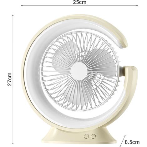 (1200 mAh - Jaune) Mini ventilateur de bureau portable avec lampe, cadeau original, idéal pour la décoration de la chambre (1/5)