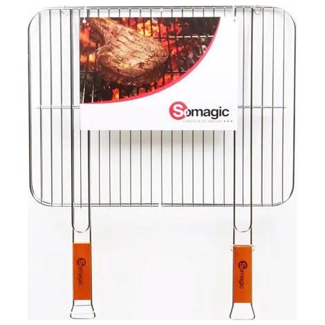 Parrilla de barbacoa Carrefour double grill acero 51x38 cm