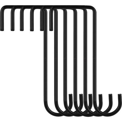 Paquete de 6 ganchos robustos de acero inoxidable para cercas - 15,5 x 5,5 cm - Soporta hasta 20 kg - Para uso interior y exterior - Herramienta de jardín - comederos (1/5)