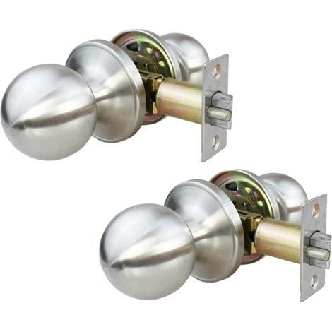 2 Pack Stainless Steel Door Locks Keyless Interior Door Knobs Bedroom Kitchen Bathroom Laundry Room (1/5)
