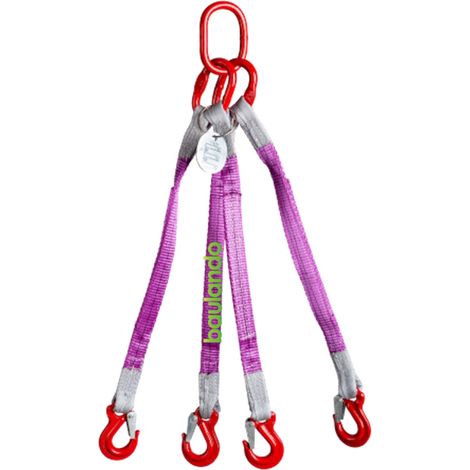 Trizeratop Hebebandgehänge 4 Strang 2100 kg 2 Meter Ösenhaken Anschlagkette