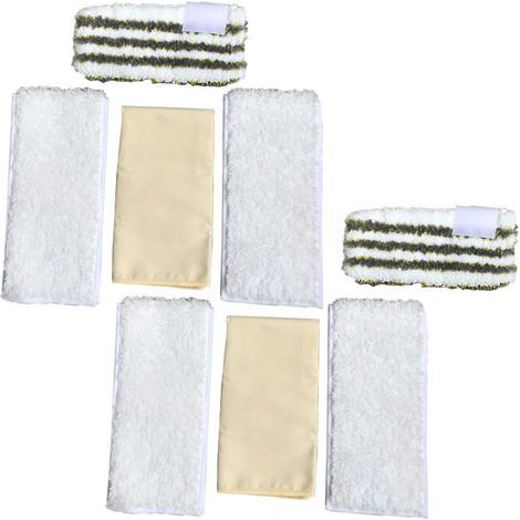 Set of 8 Microfiber Velvet Cleaning Cloths for Kärcher Steam Cleaners, Specially Designed for Bathroom Cleaning ☛ 2 Sets (1/4)
