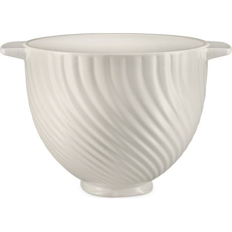 Bol de cerámica artesanal único de 4,7 L, KitchenAid, color: Merengue (1/4)