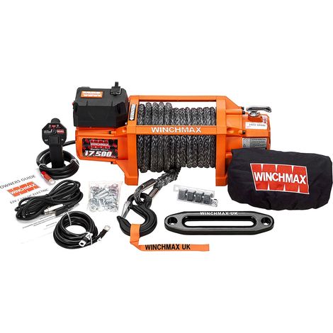 17,500lb (7,938kg) 'SL Series' Original Orange 24v Winch. 26m x 13mm Dyneema Rope, Wireless Remote Control.