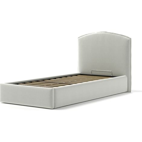letto singolo contenitore "moon" in tessuto bianco 90x190 cm
